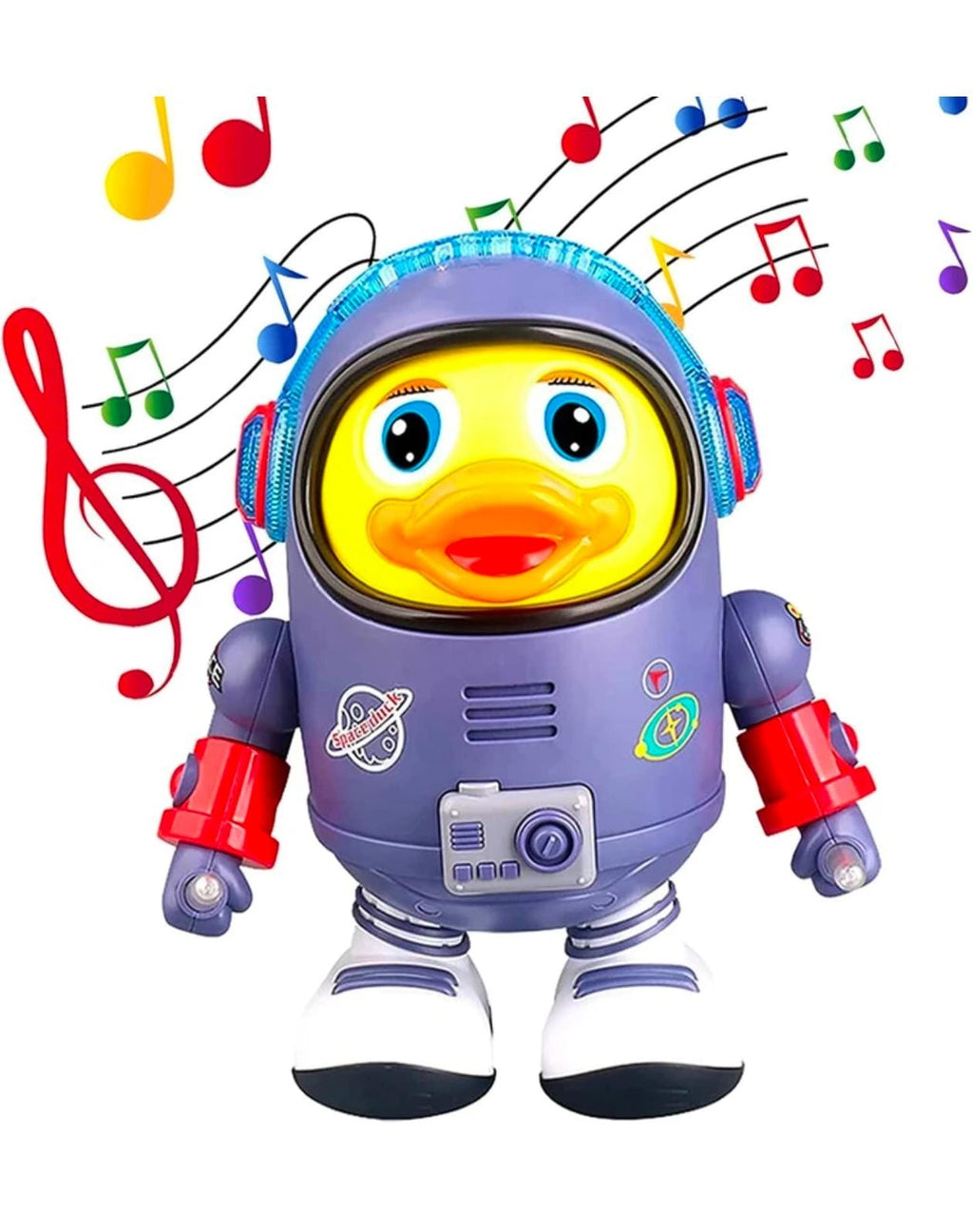 Musical dancing duck astronaut toy for kids with lights and music