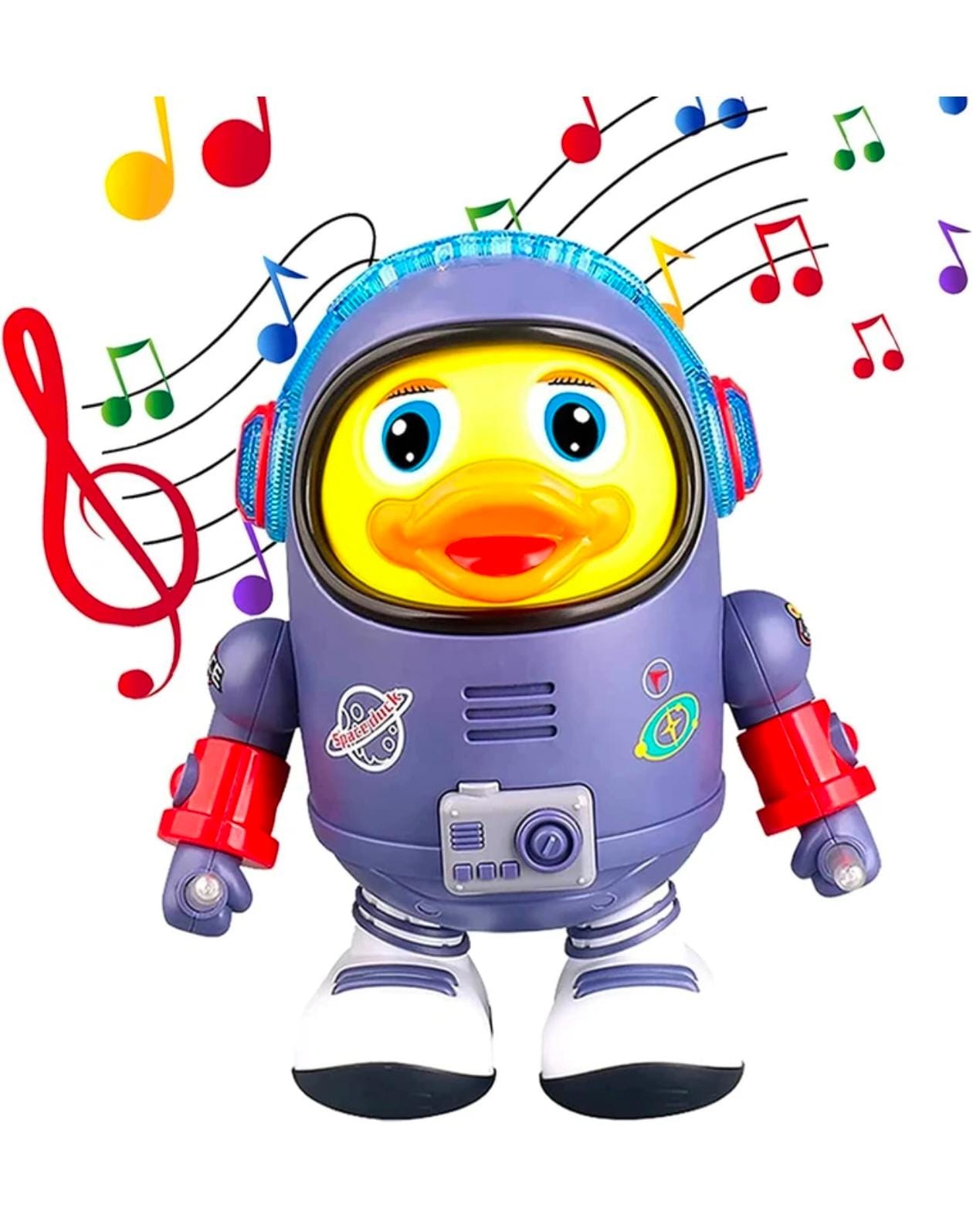 Musical dancing duck astronaut toy for kids with lights and music