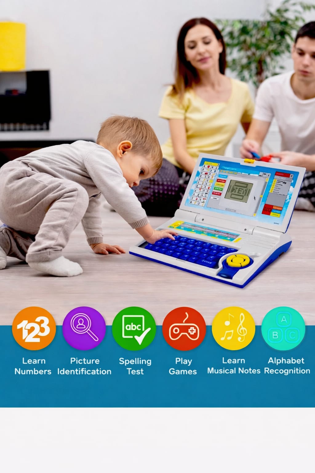 Kids educational learning laptop toy with keyboard for children age 3 to 5 years