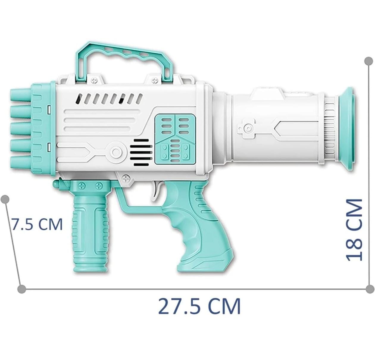 Electric bubble gun toy for kids creating bubbles during outdoor play