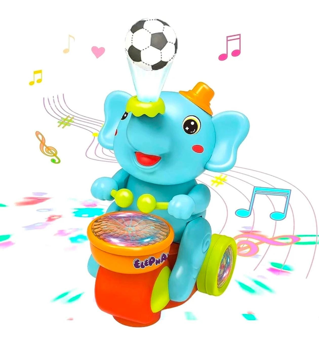 Musical dancing elephant toy for kids with lights music and ball