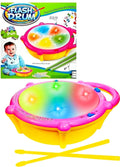 Flash drum musical toy with LED lights and drum sticks for kids