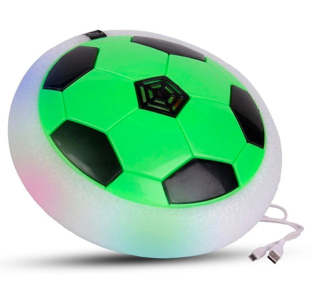 Hover soccer football toy with LED lights for indoor play