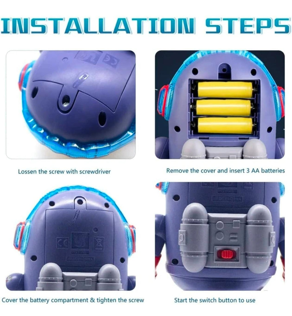 Musical dancing duck astronaut toy for kids with lights and music