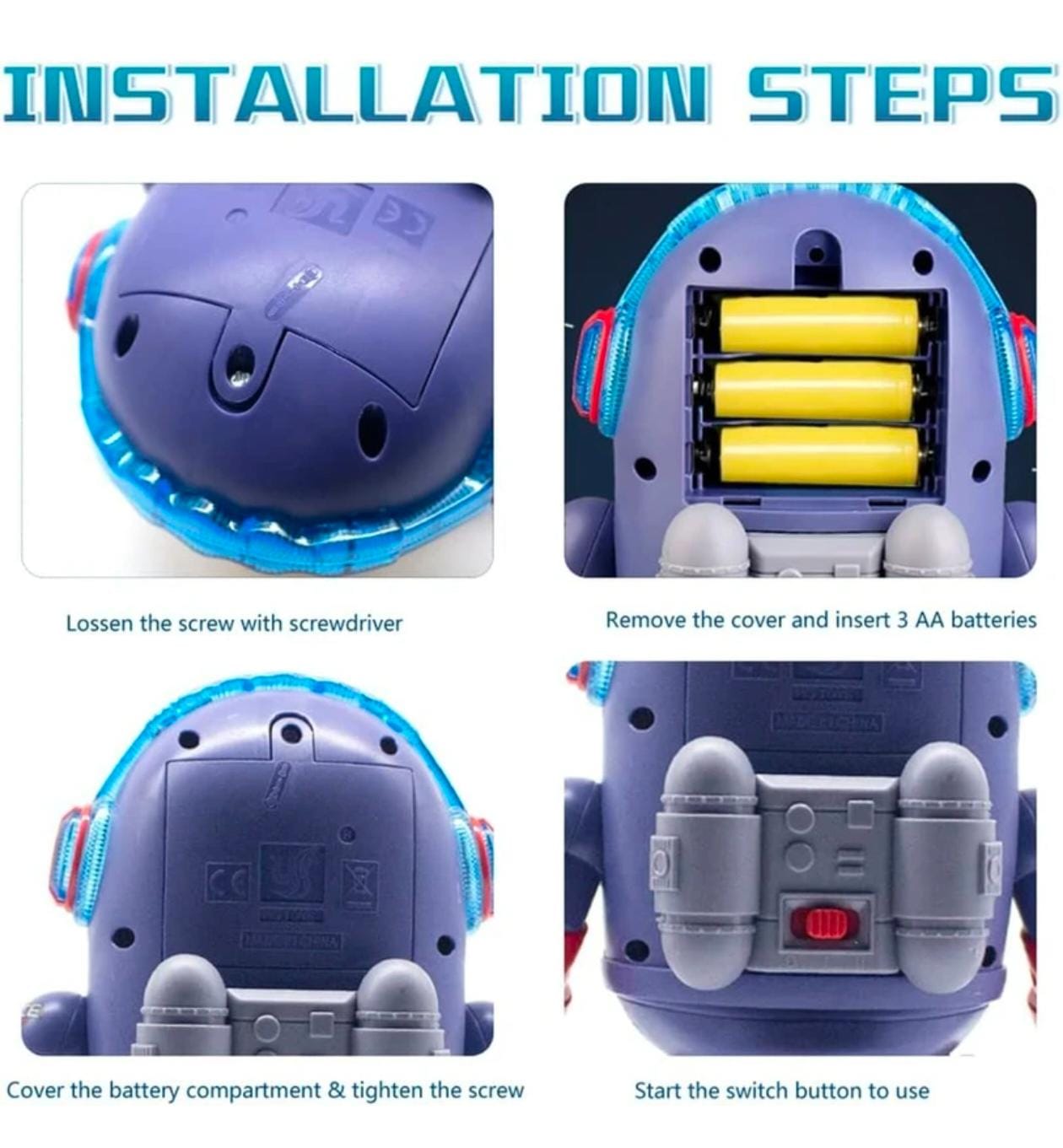 Musical dancing duck astronaut toy for kids with lights and music