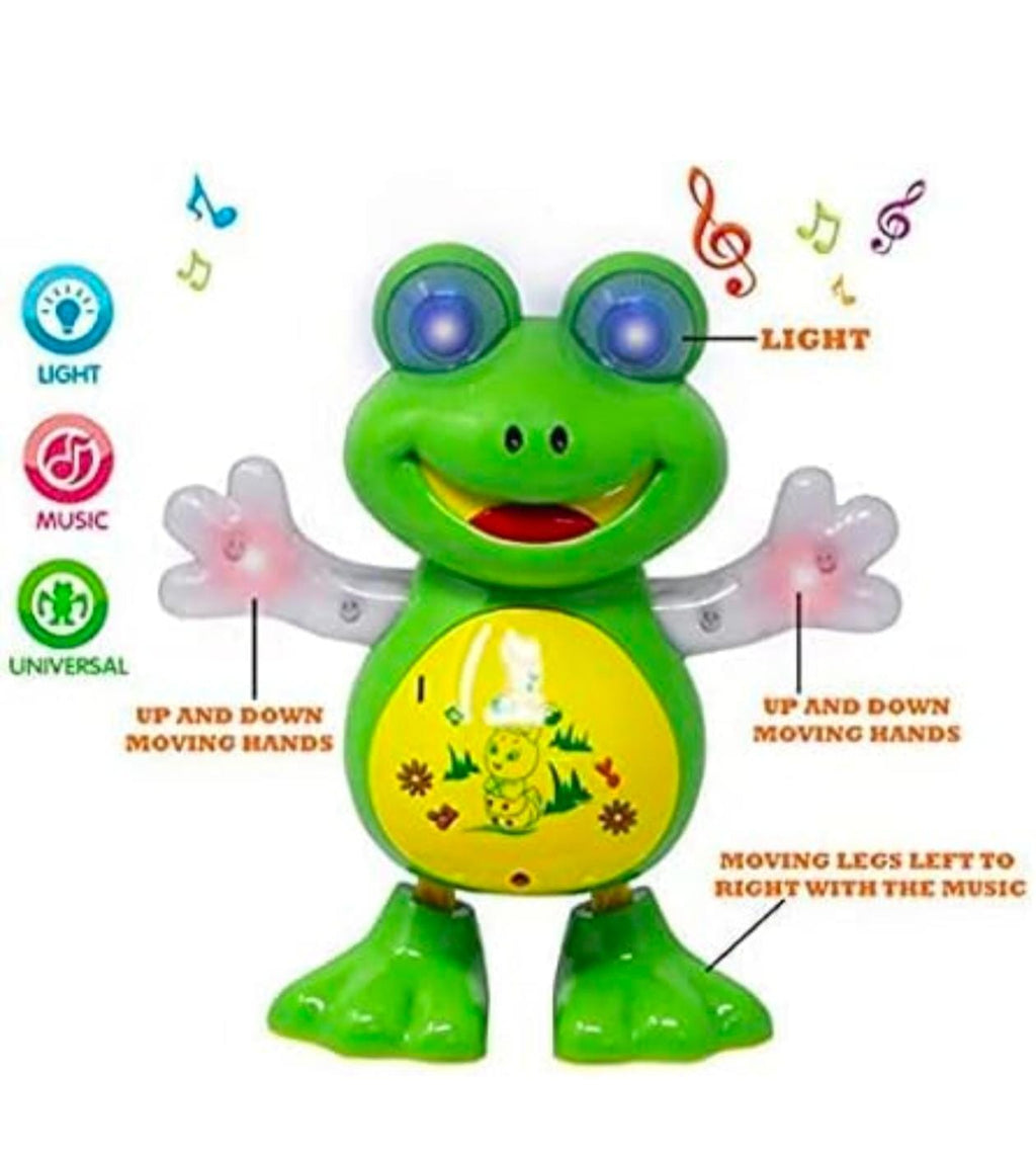 Dancing frog musical toy for kids with lights and music