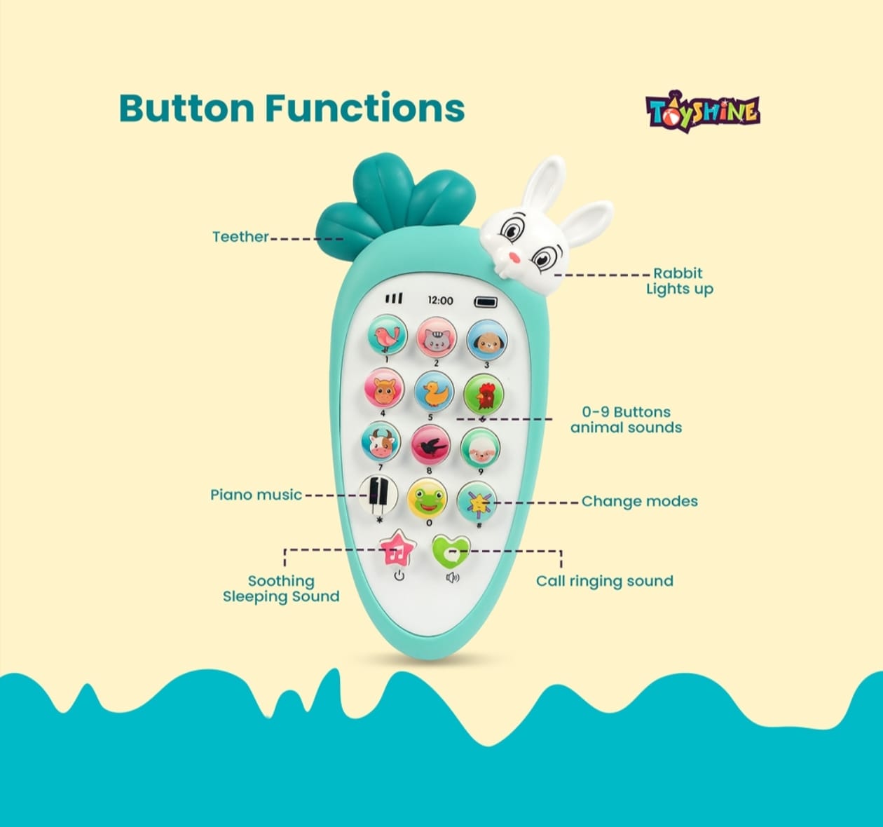 Intelligent musical mobile phone toy for kids age 2 years learning and fun toy