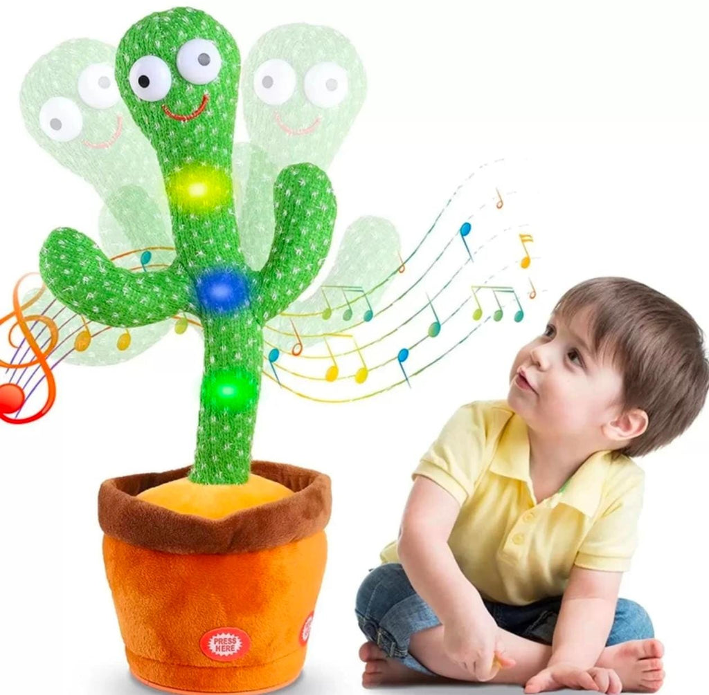 Talking dancing cactus toy for kids with repeat voice music and lights