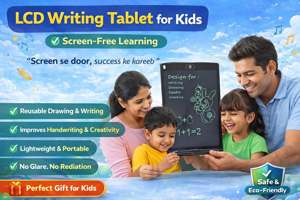 Kids Interactive Learning Combo (2–6 Years) | LCD Writing Tablet + Study Book